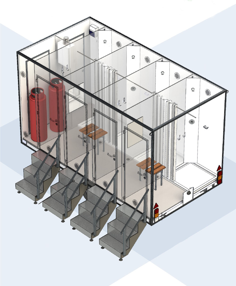4 Bay Shower Trailer